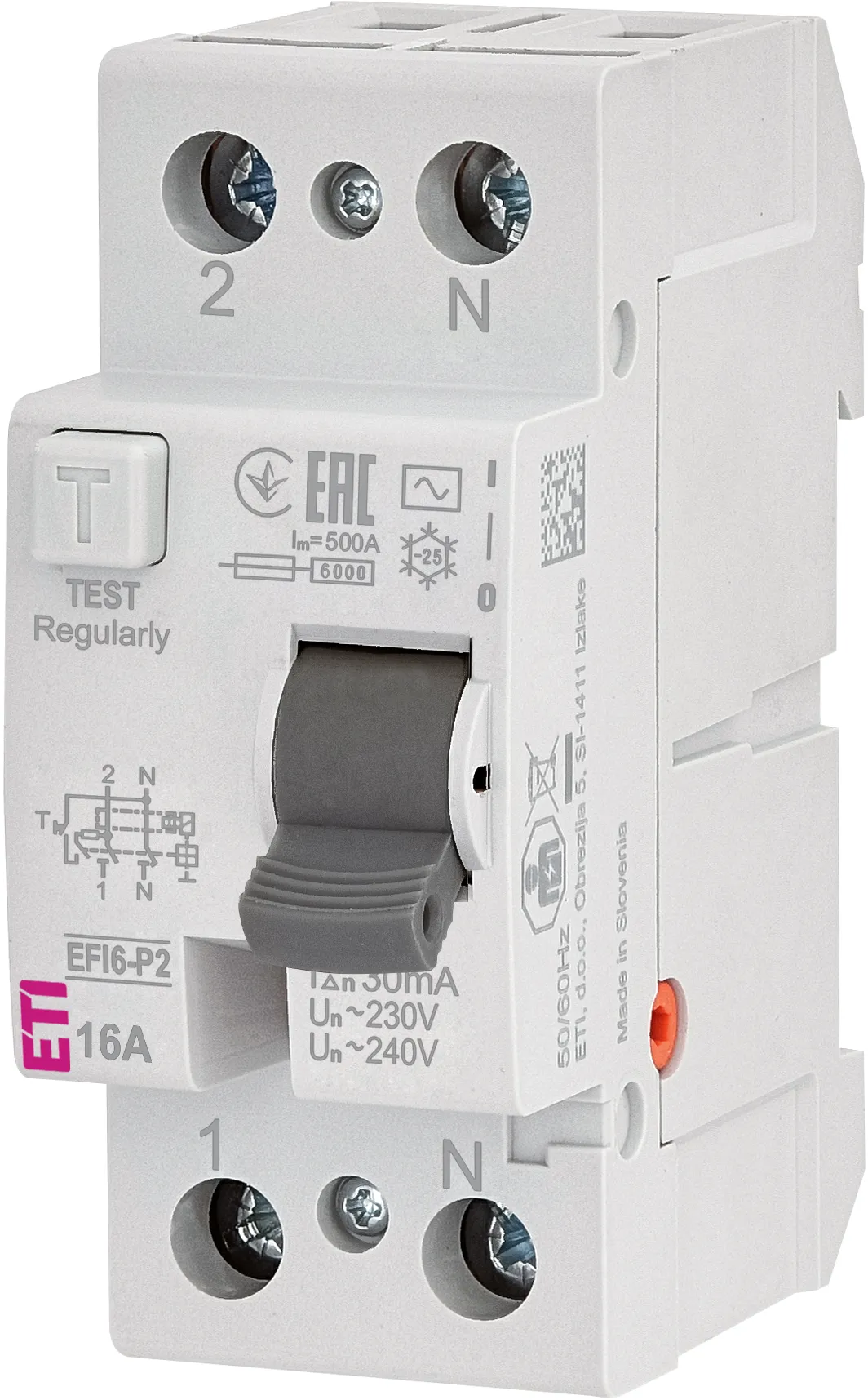Zaš. stikalo na diferenčni tok EFI6-P2 AC 16/0.03 002061250