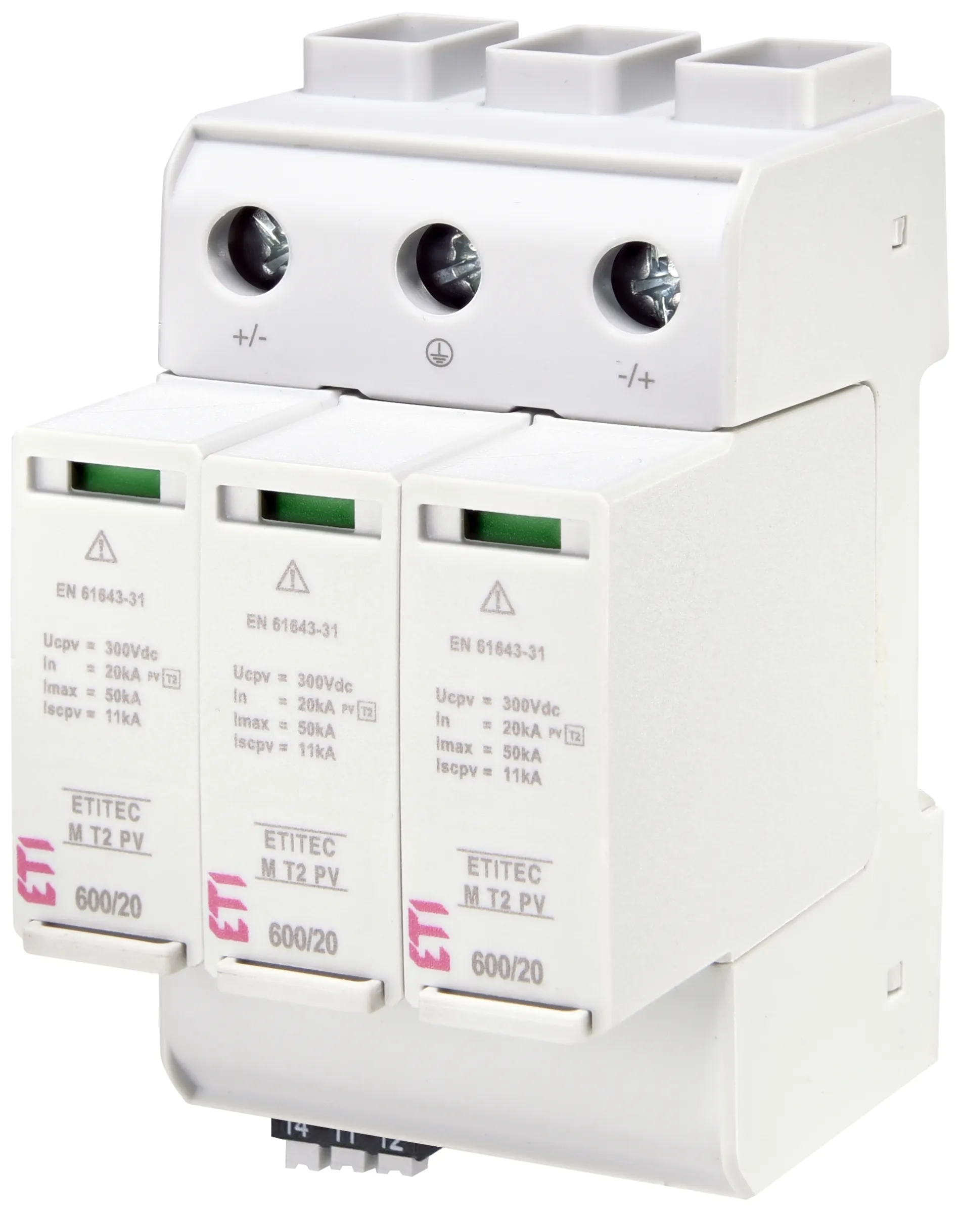 Prenapetostni odvodnik ETITEC M T2 PV 600/20 Y RC 002440736