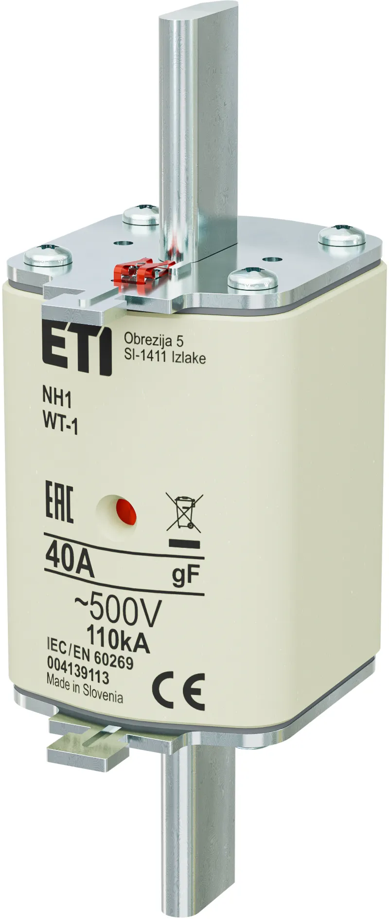 Talilni vložek NH1/WT-1 gF 40A/500V 004139113