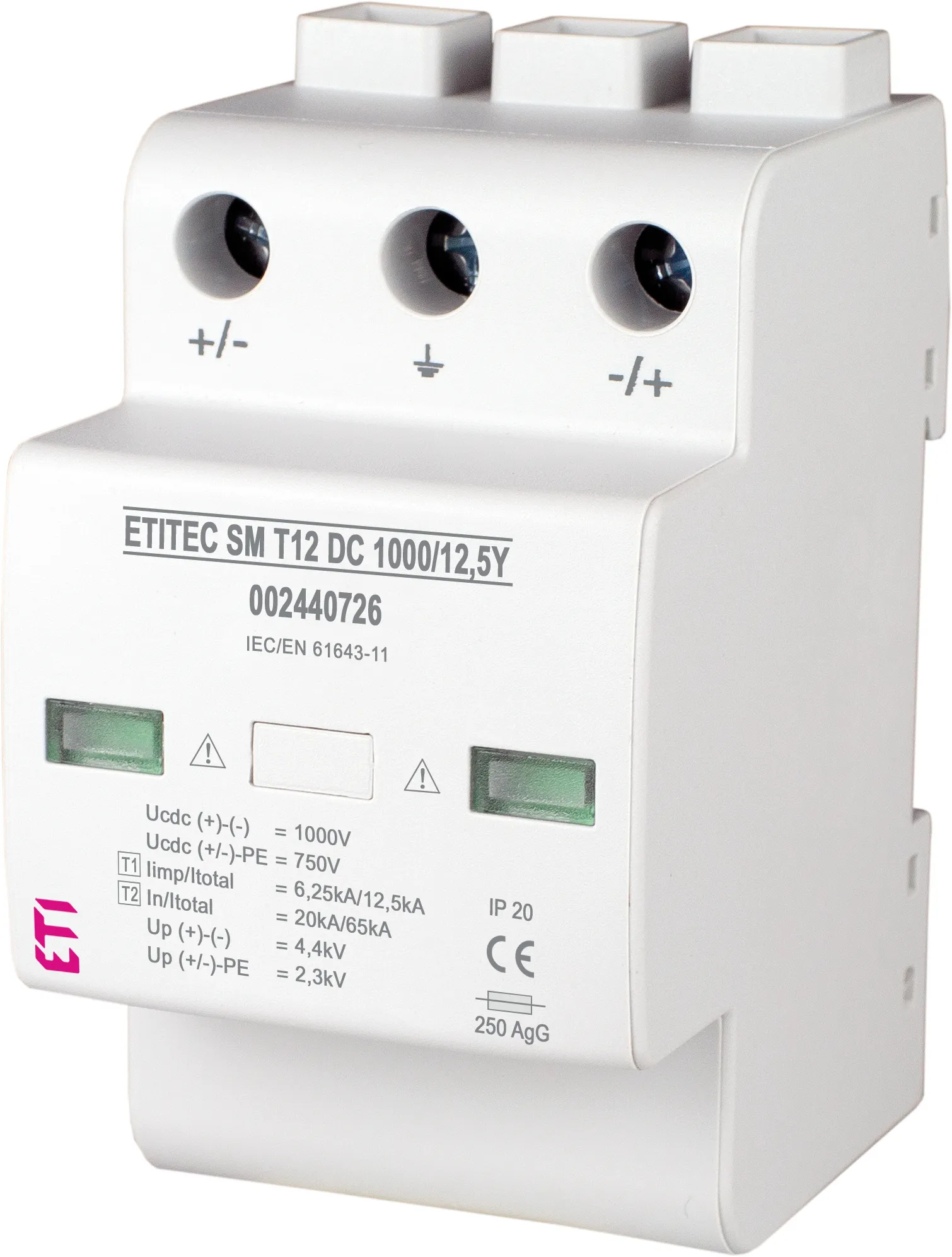 Prenapetostni odvodnik ETITEC SM T12 DC 1000/12,5 Y 002440726