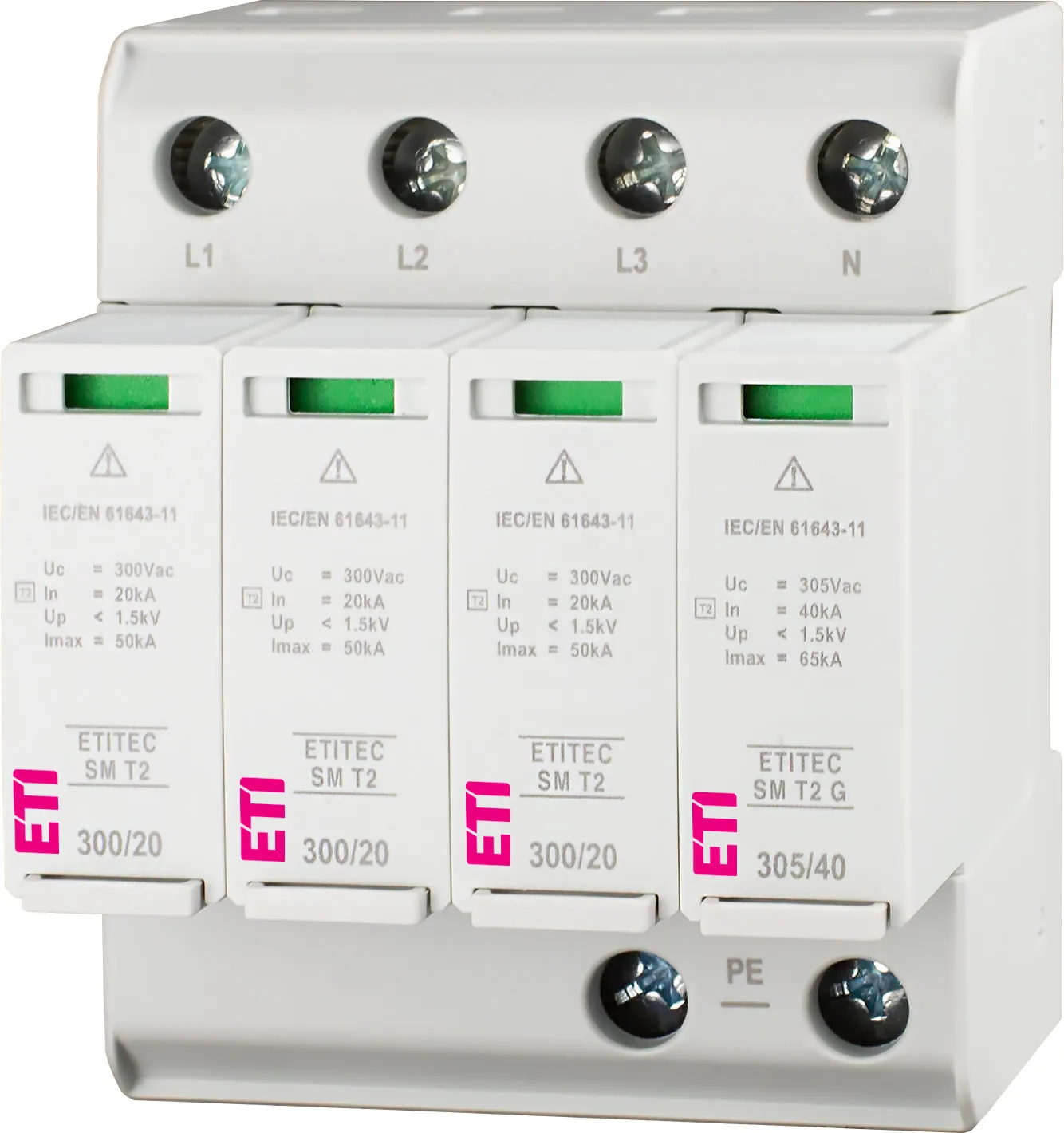 Prenapetostni odvodnik ETITEC SM T2 300/20 3+1 002440754