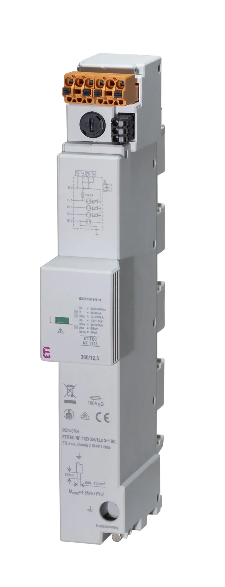 Prenapetostni odvodnik ETITEC NF T123 300/12,5 3+1 002440763