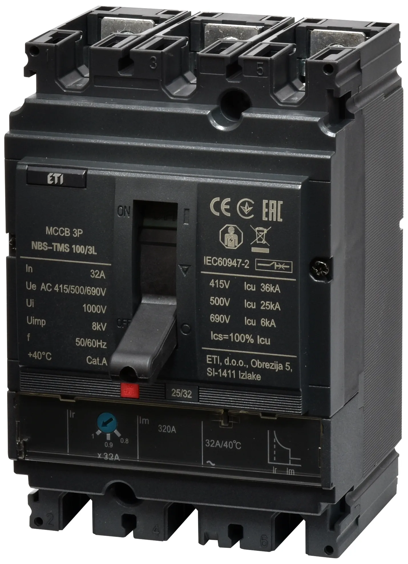 Kompaktni odklopnik NBS-TMS 100/3L  32A 3P 004673002