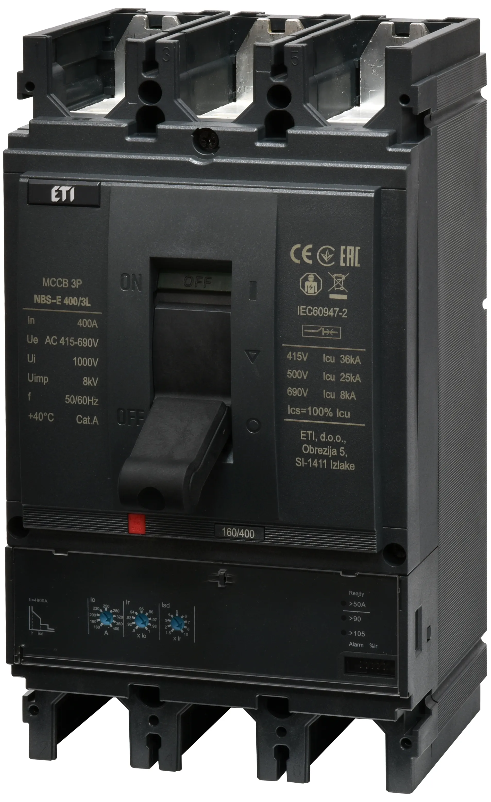 Kompaktni odklopnik NBS-E 400/3L 400A 3P 004673109