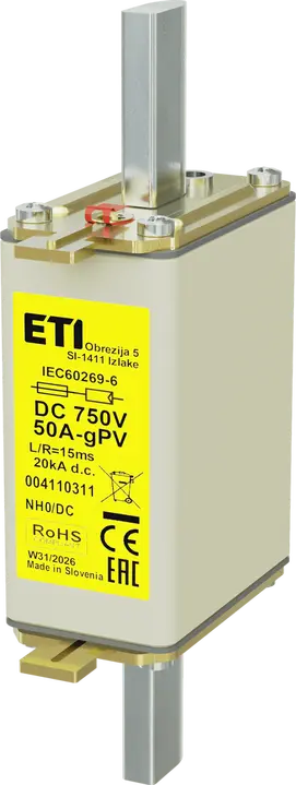 Slika *NH0 gPV 50A/750V DC