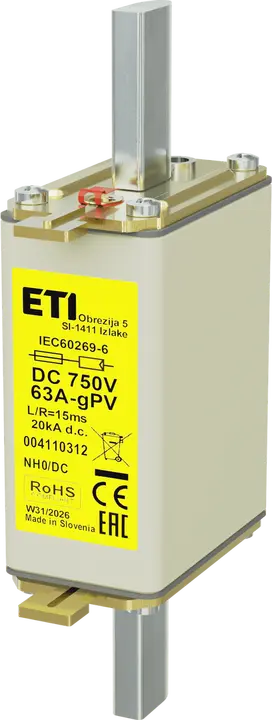 Slika *NH0 gPV 63A/750V DC